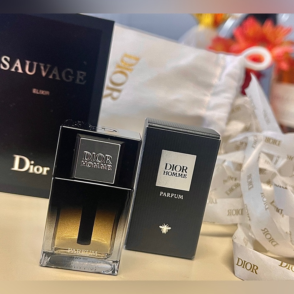 Mens Dior Homme Parfum Tr Mini NIB +Sauvage Sample Sz & Dust Bag